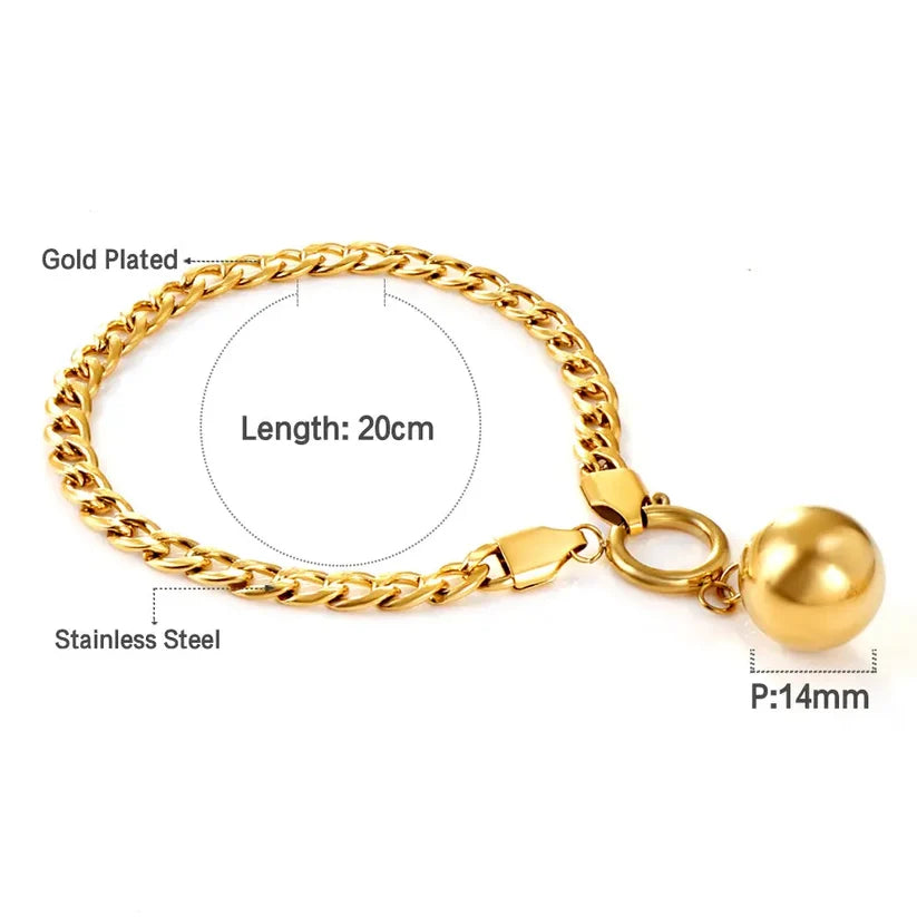 Adult Gold Plated Bracelet With Ball