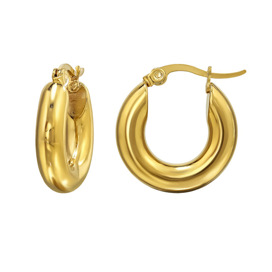 Adult Gold Plated Surgical Steel hoops with French lock