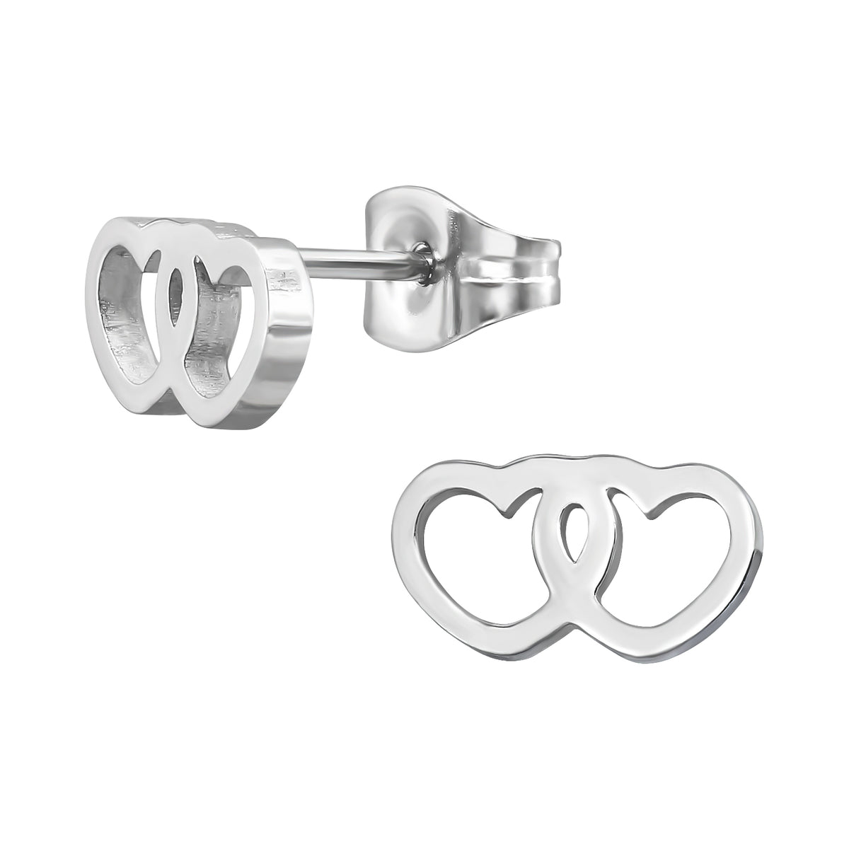 Surgical Steel Hearts Ear Studs