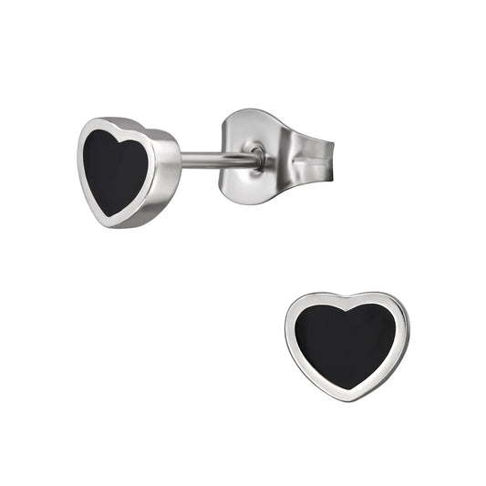 High Polish Surgical Steel Heart Ear Studs