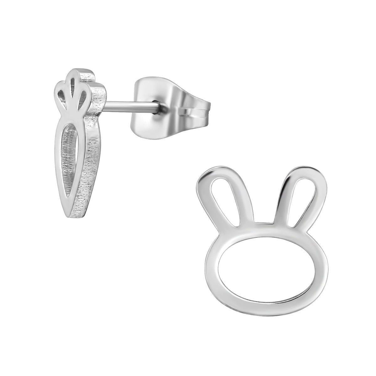 Surgical Steel Rabbit and Carrot Ear Stud