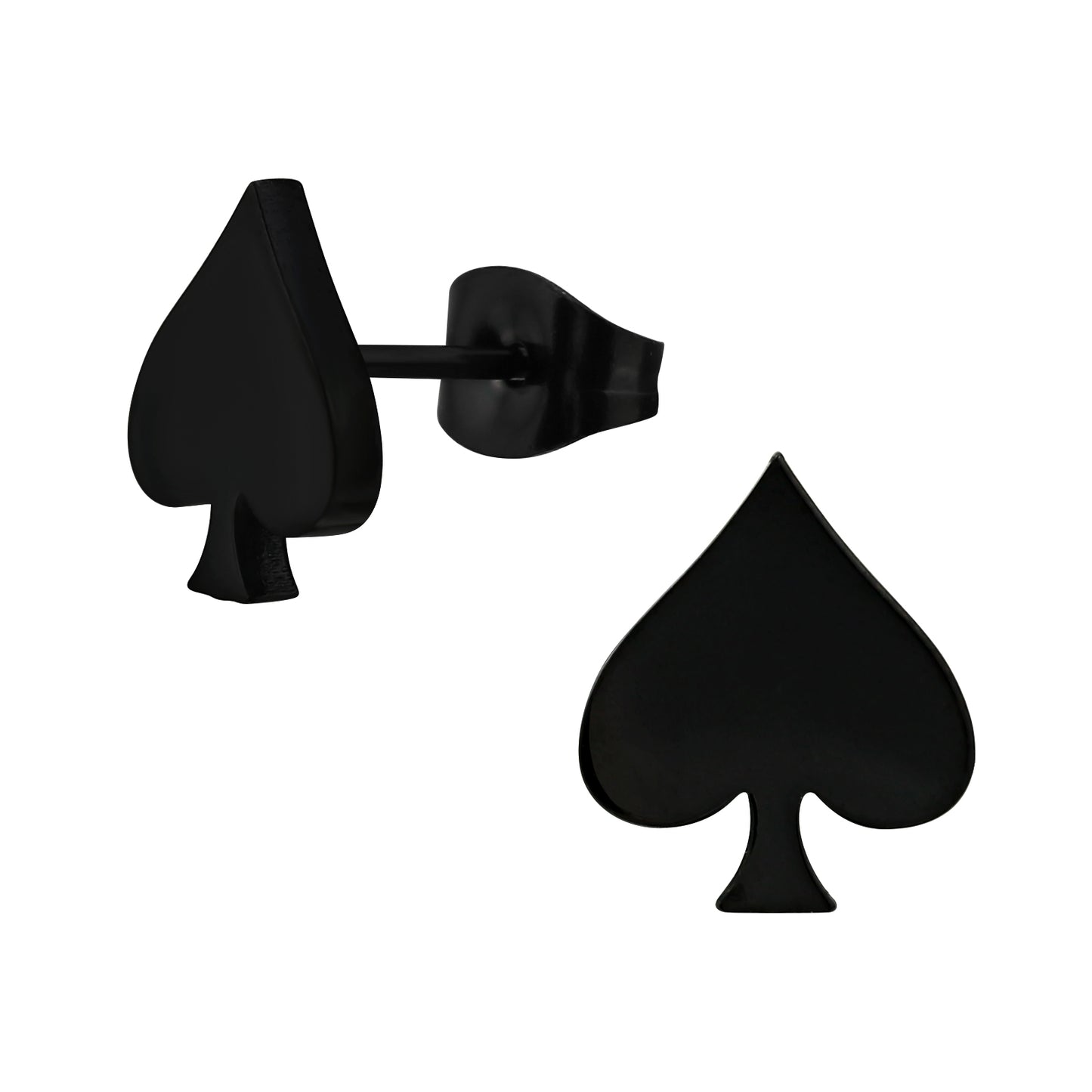 Black Surgical Steel Spade Ear Studs