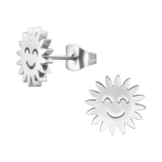 Surgical Steel Smiley Sun Ear Stud