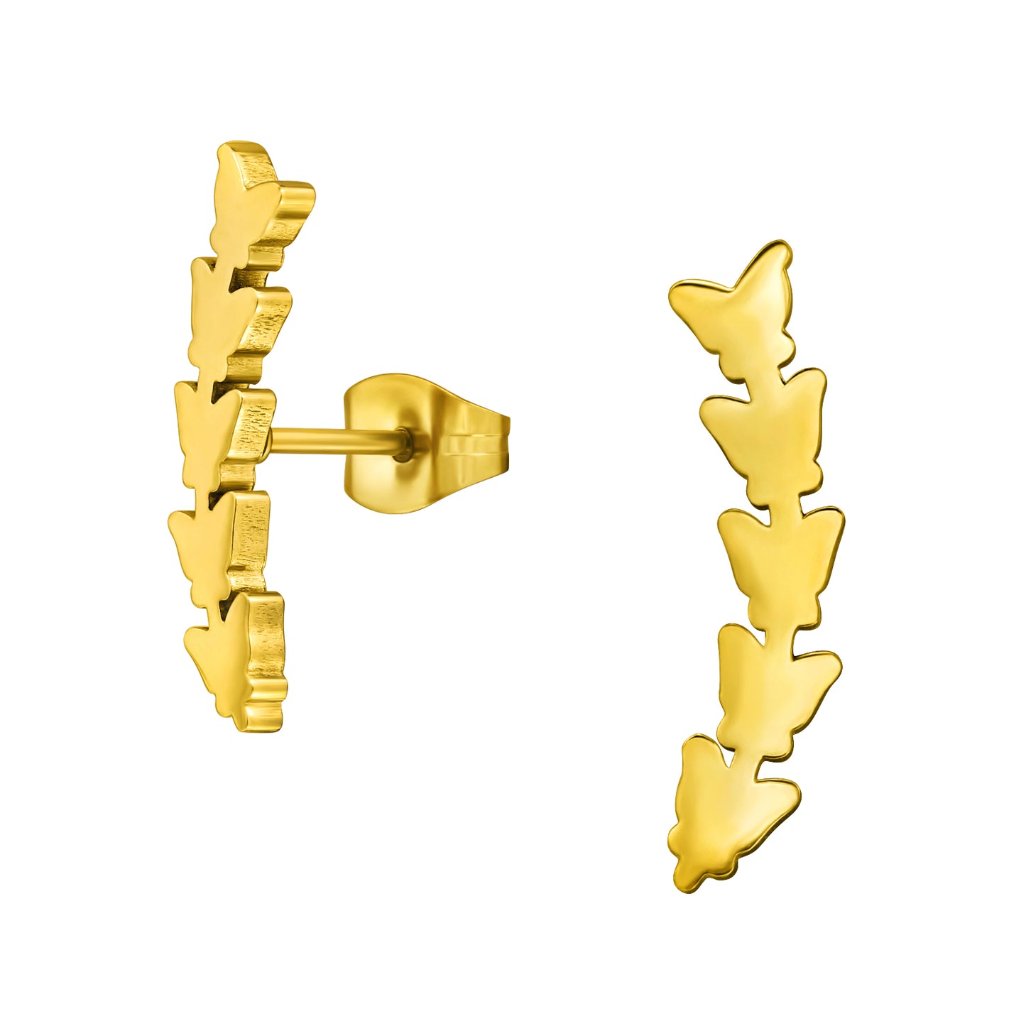 Adult Gold Plated Stainless Steel Arrow Ear Studs