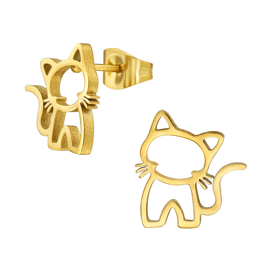 Gold Plated Surgical Steel Cat Ear Studs