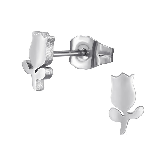 Surgical Steel Tulip Flower Ear Studs