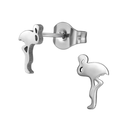 Surgical Steel Flamingo Ear Studs