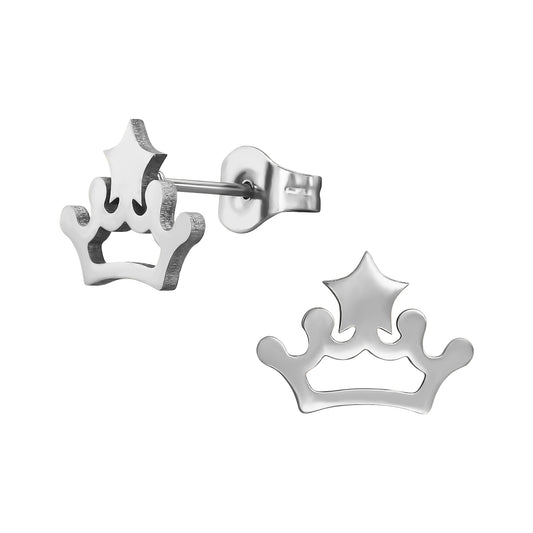 Surgical Steel Crown Ear Studs