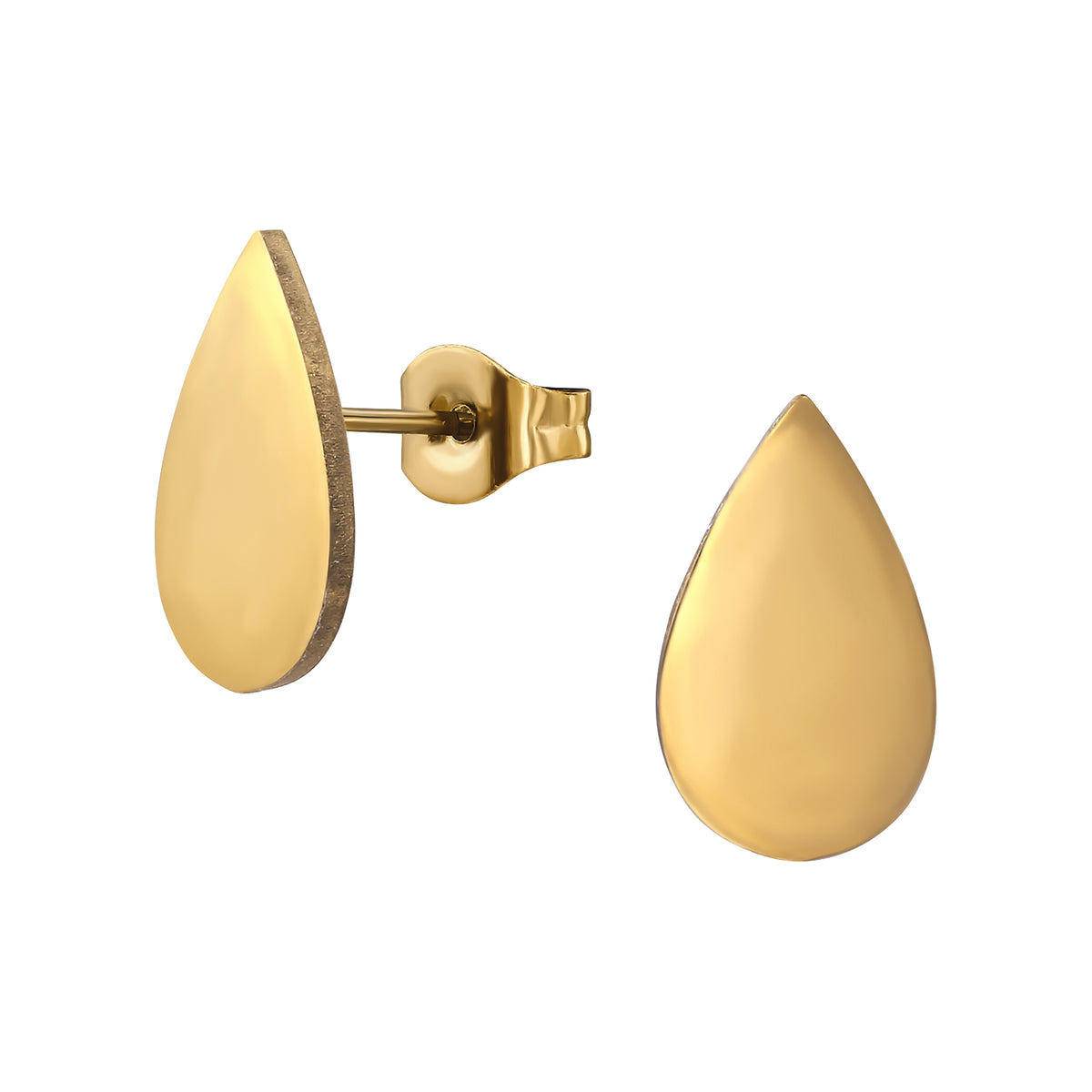 Adult Gold Plated Surgical Steel Teardrop Ear Studs