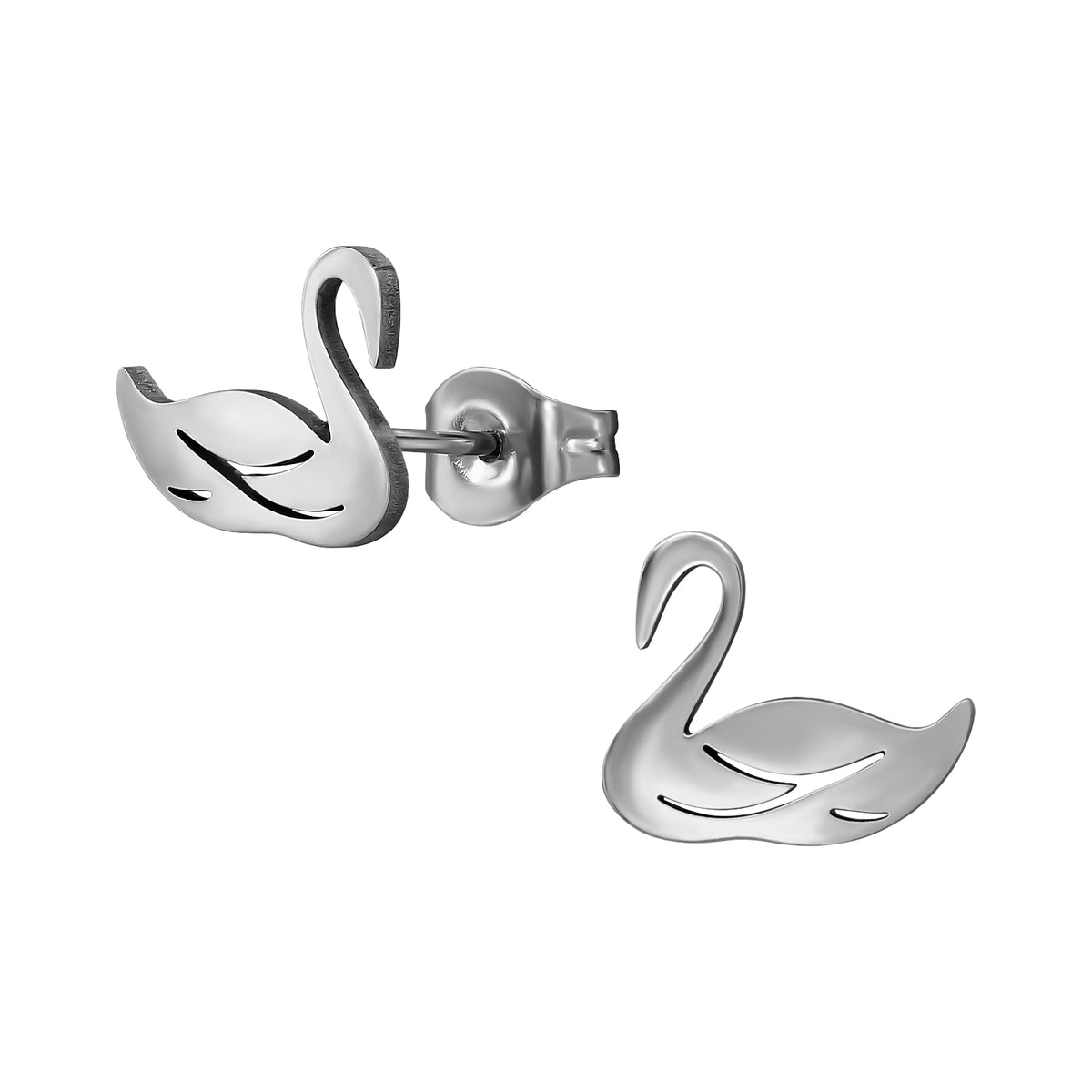 Surgical Steel Swan Ear Studs