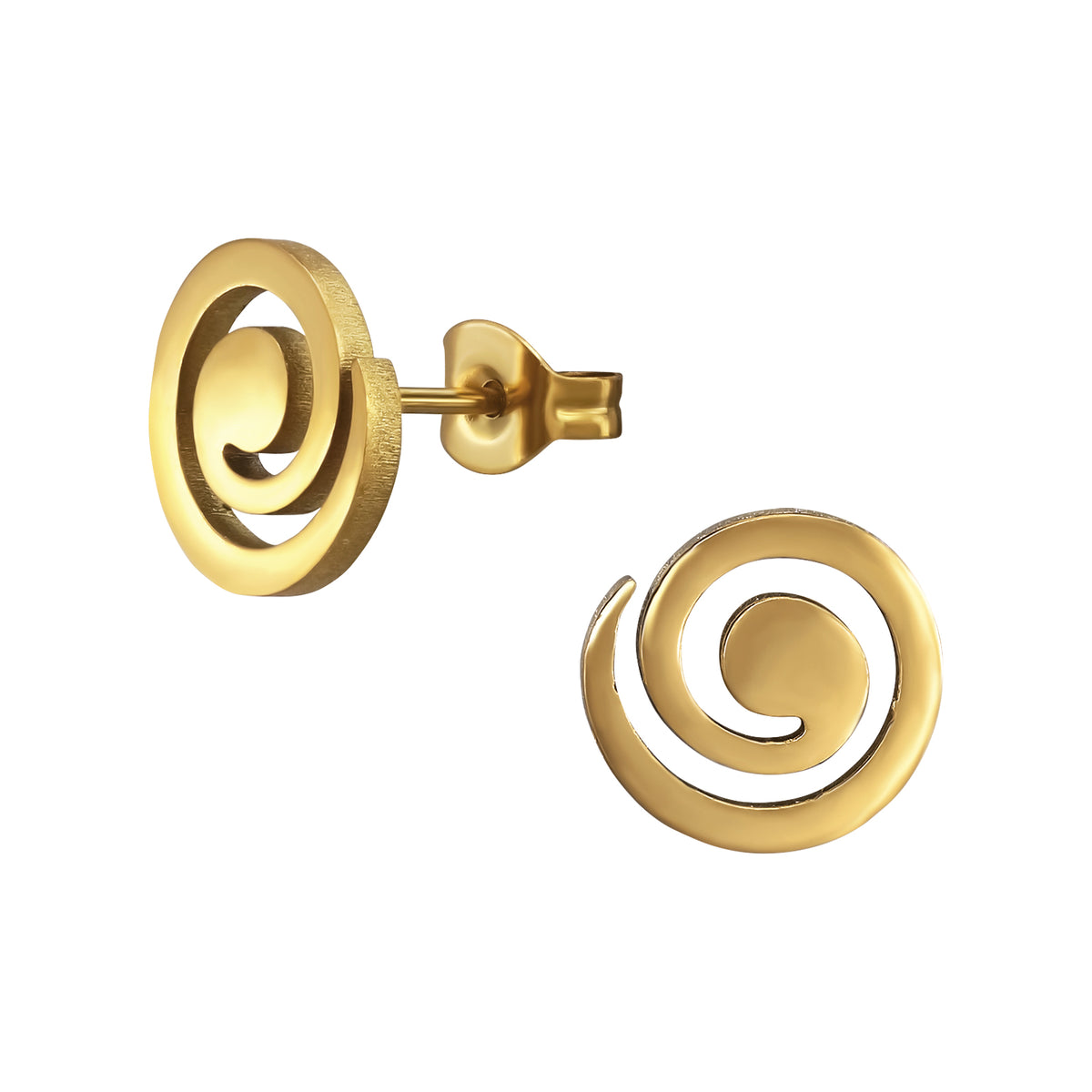 Gold Plated Surgical Steel Spiral Ear Studs