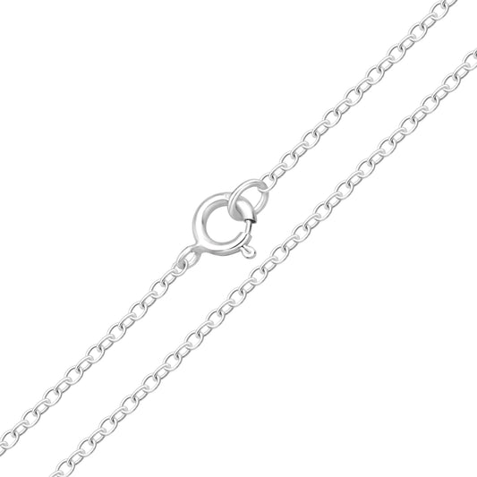 925 Sterling Silver Cable Chain 39Cm Single Chain