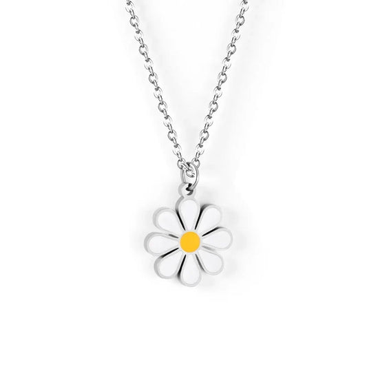 Stainless Steel Cute Flower Necklace