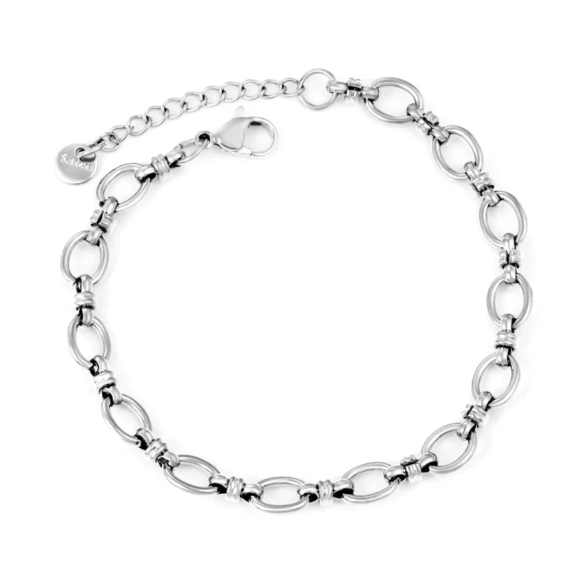 Adult Oval Chain Stainless Steel Bracelet