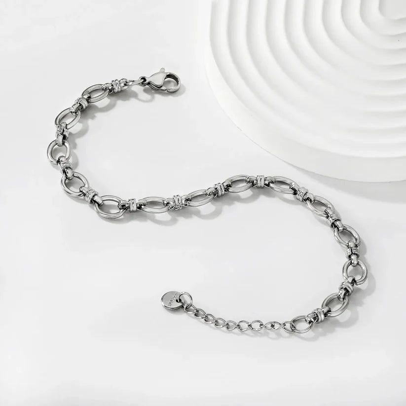 Adult Oval Chain Stainless Steel Bracelet