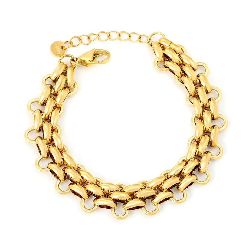 Adult Woven Cuban chain Gold-Plated Bracelet