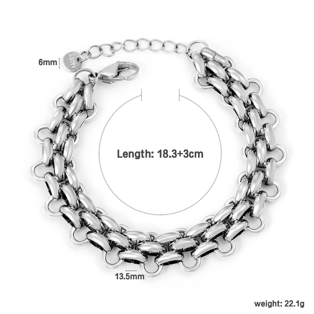 Adult Woven Cuban Chain Stainless Steel  Bracelet