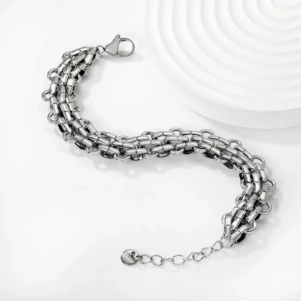 Adult Woven Cuban Chain Stainless Steel  Bracelet