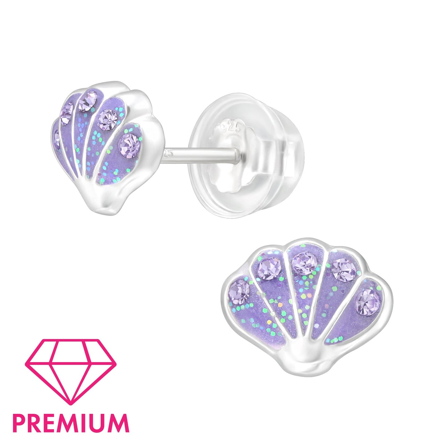 925 Sterling Silver Shell Premium Earrings with Epoxy